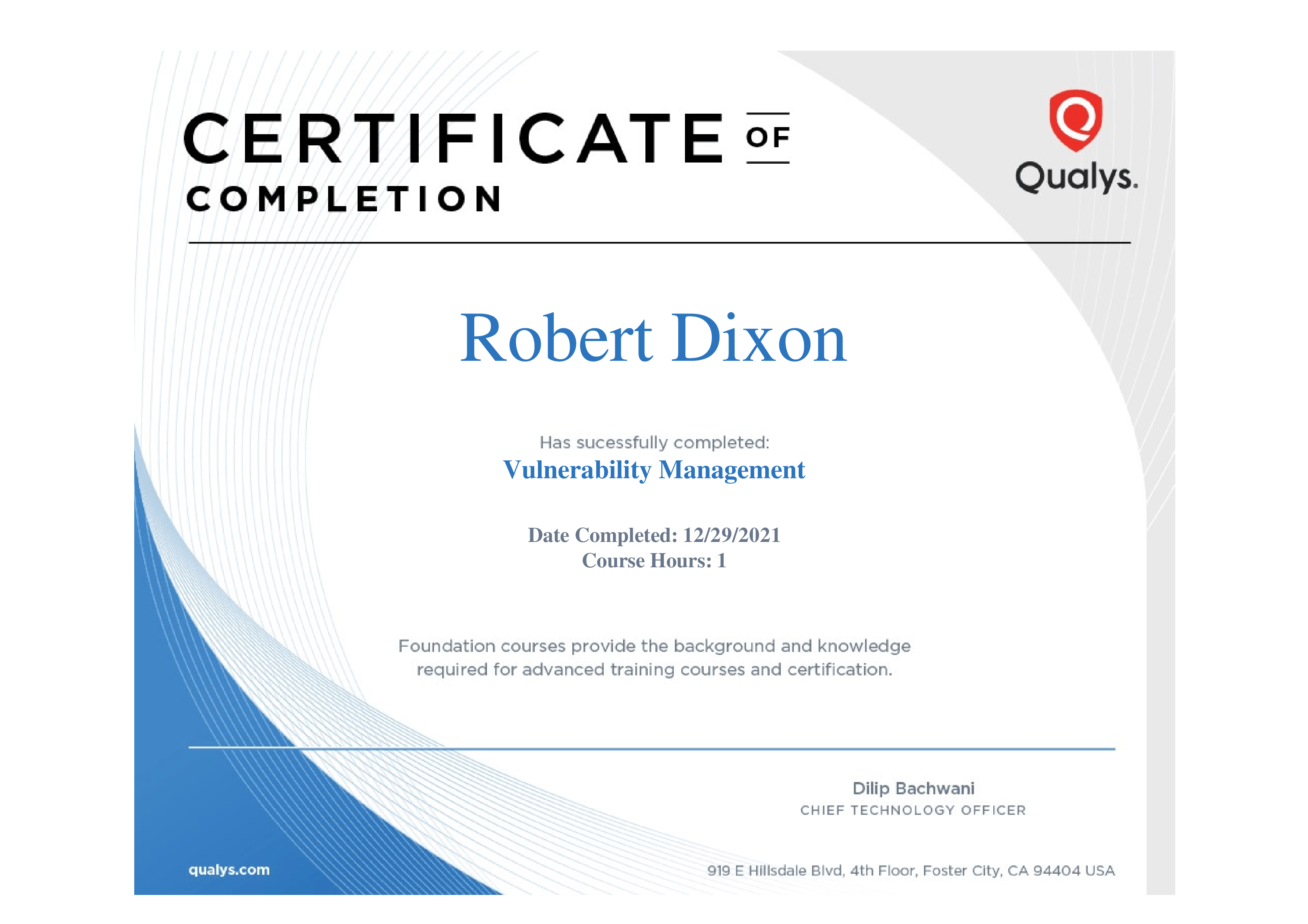 Qualys Vulnerability Management - Foundation
